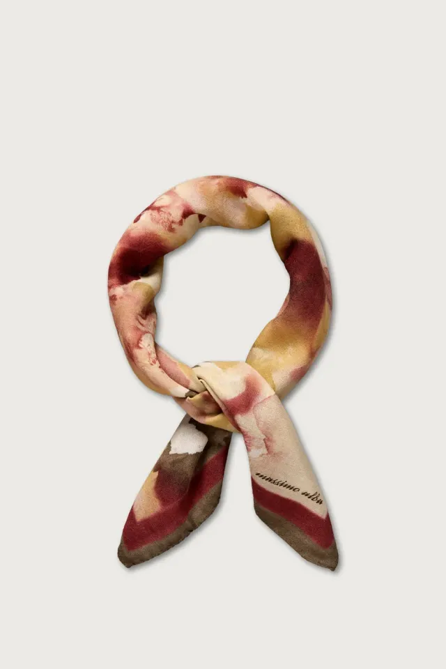 Massimo Alba Bandana foulard burn red seta cashmere