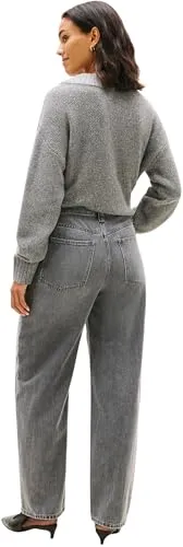 Tommy Hilfiger Grey Barrel Jeans Donna Grigio 28W/32L