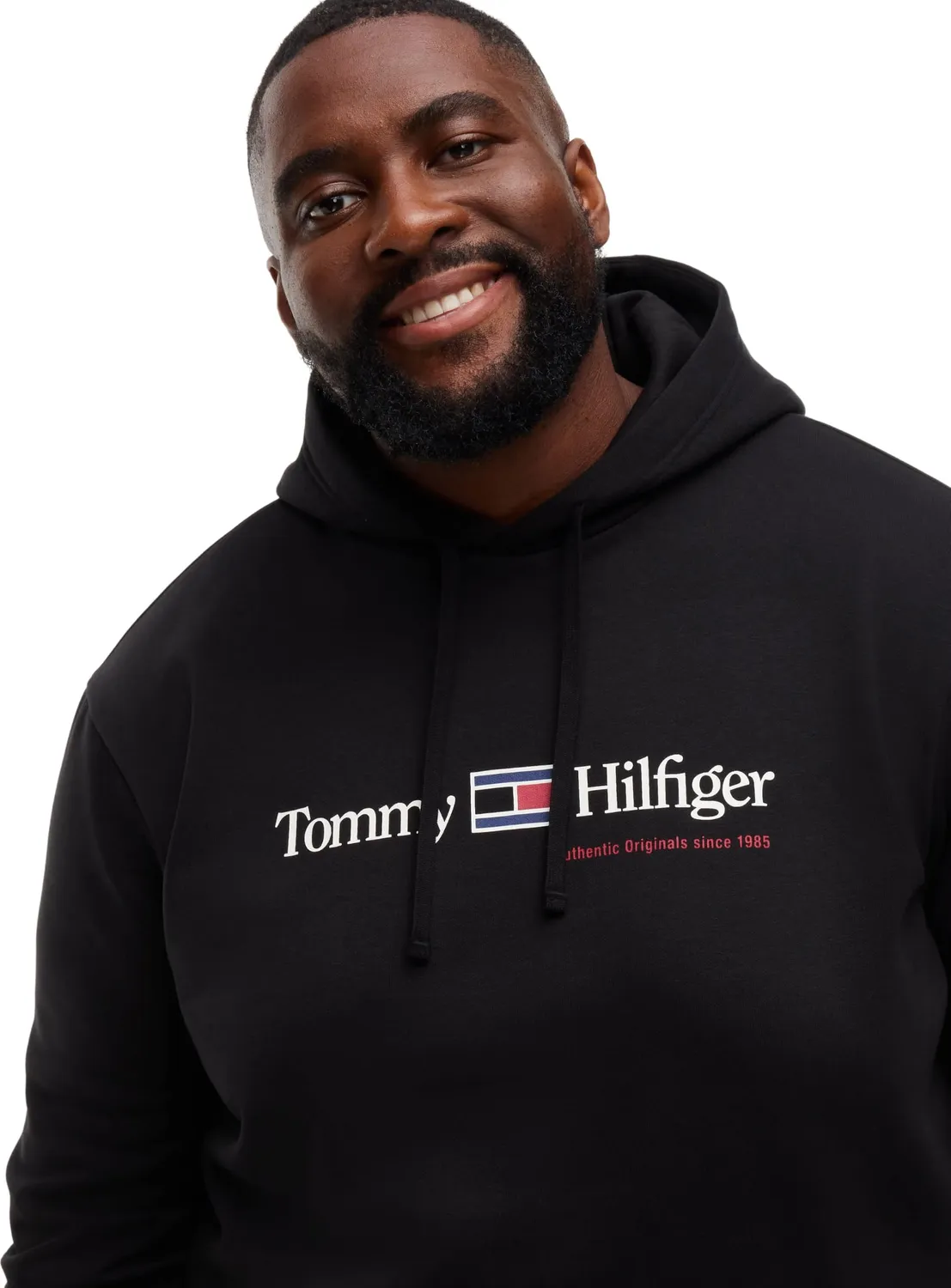 Tommy Hilfiger RWB MW0MW45703 felpa uomo XXL nera con cappuccio