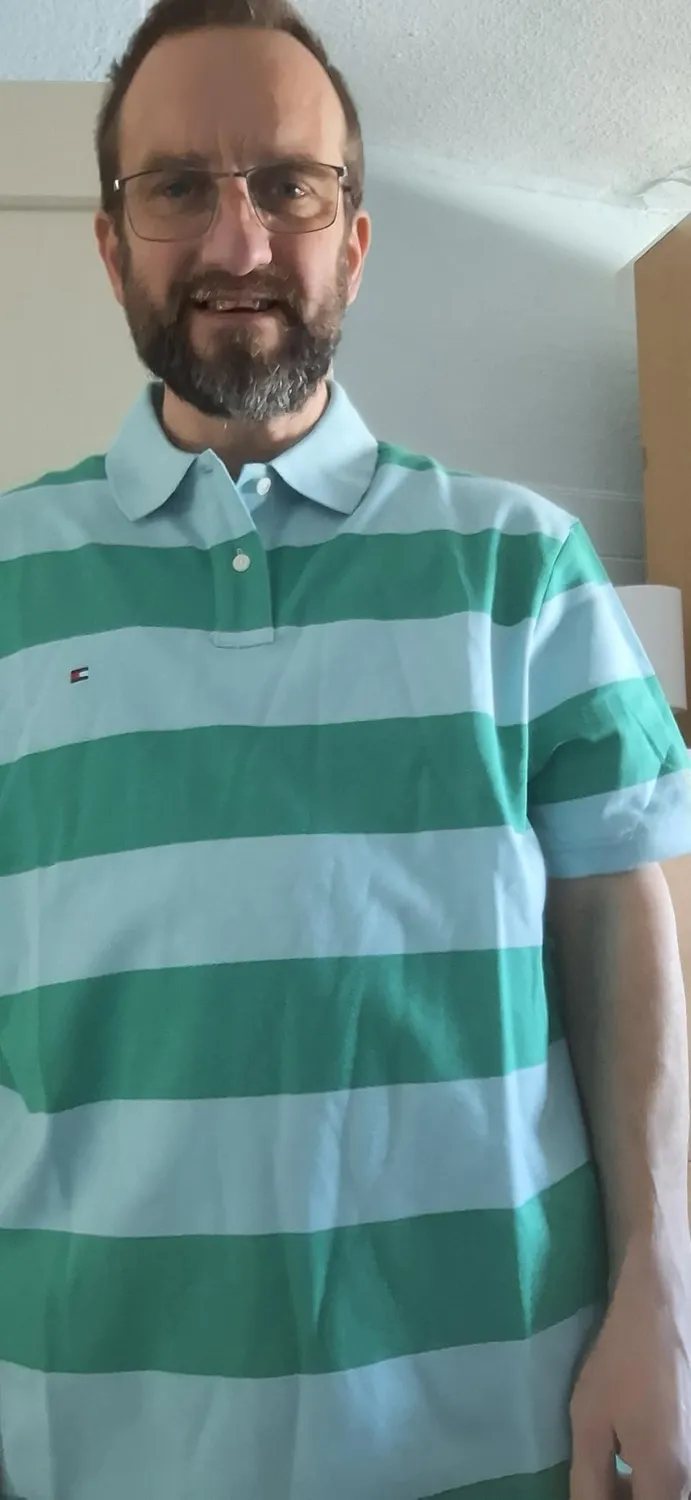 Tommy Hilfiger Block Stripe MW0MW39045 polo uomo L a righe