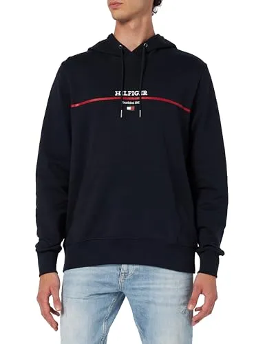 Tommy Hilfiger Regular Fit felpa uomo cappuccio cotone