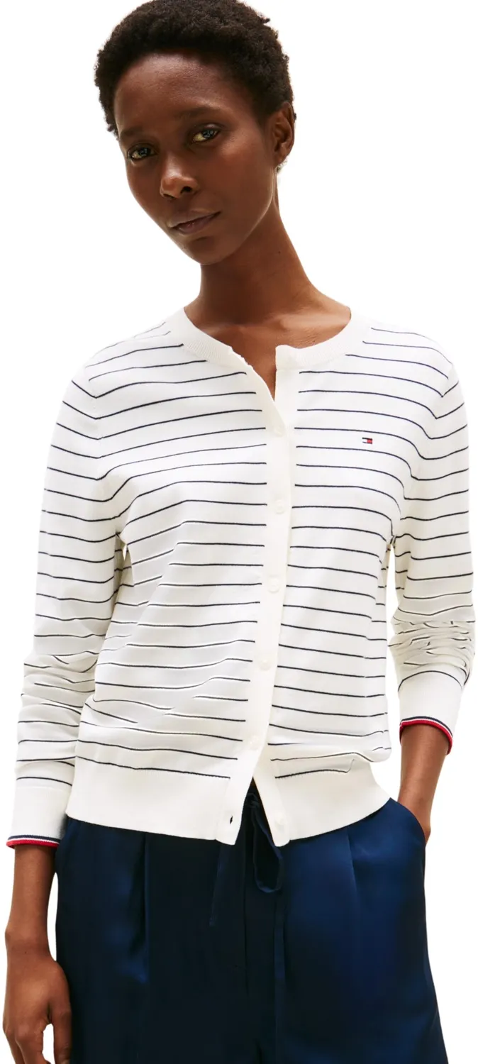 Tommy Hilfiger Jersey Fine Cardigan Donna Grigio Leggero