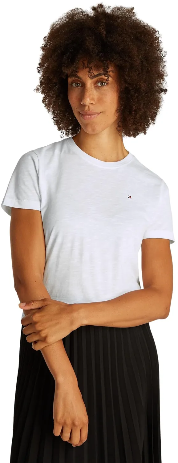 Tommy Hilfiger Slub WW0WW44433 T-Shirt donna scollo rotondo