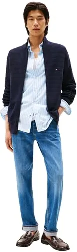 Tommy Hilfiger Stripe Structure Maglione Zip Uomo M
