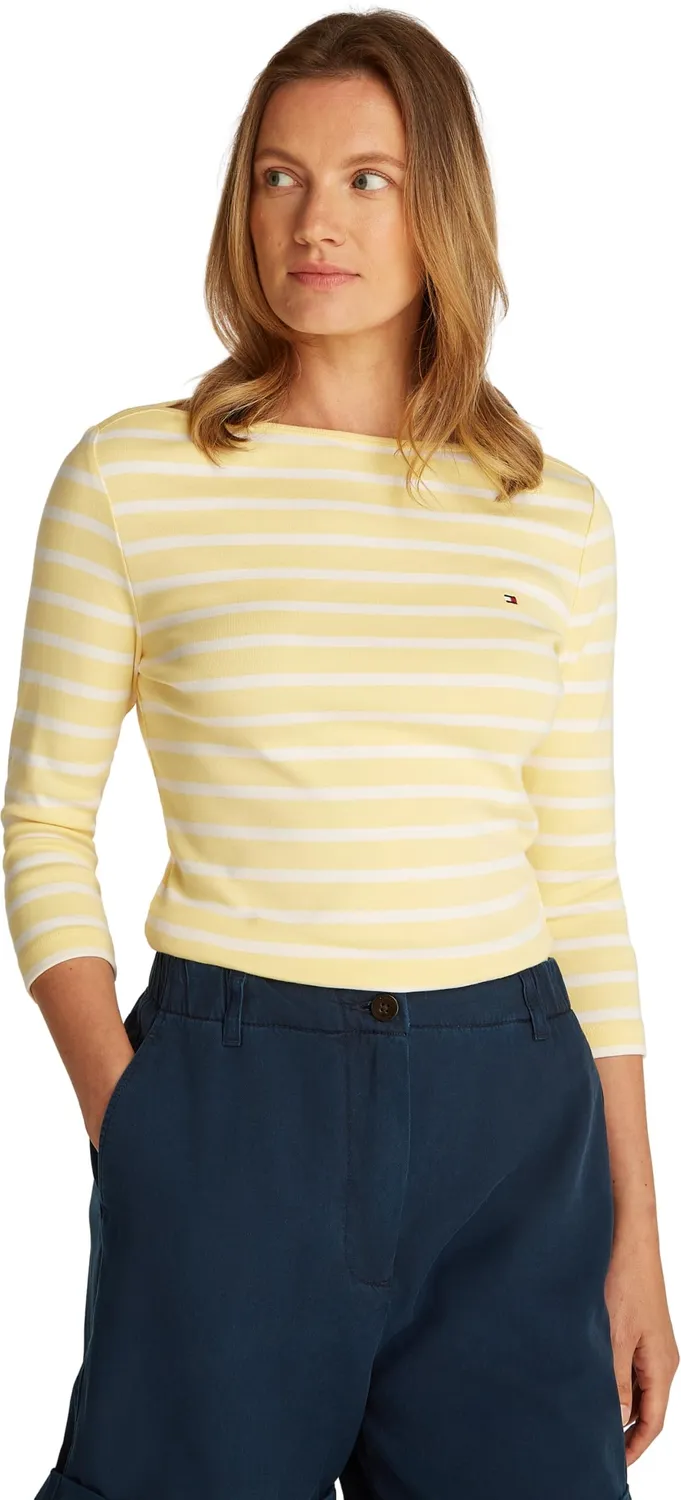 Tommy Hilfiger New Cody Slim maglia donna scollo barca bianco Ecru