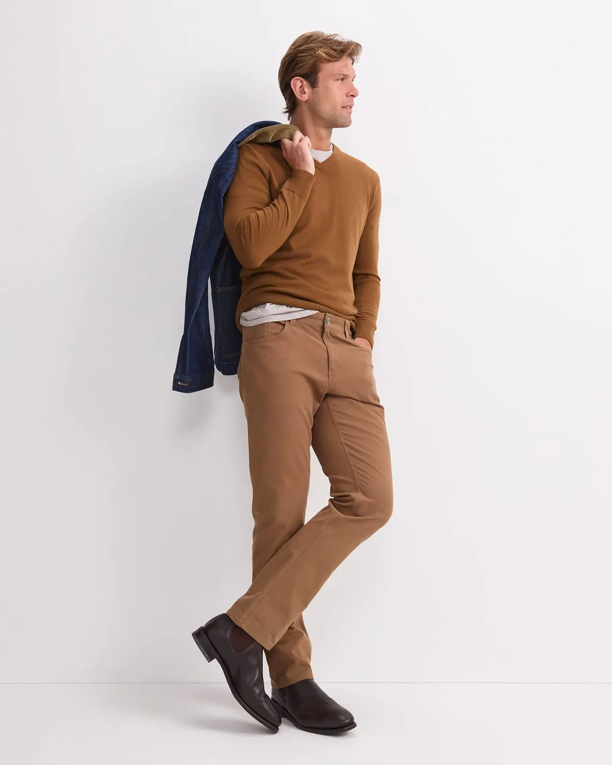 Sportscraft Merino V-Neck maglione uomo lana merino