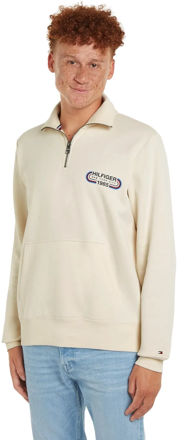 Tommy Hilfiger felpa uomo mezza zip con cerniera