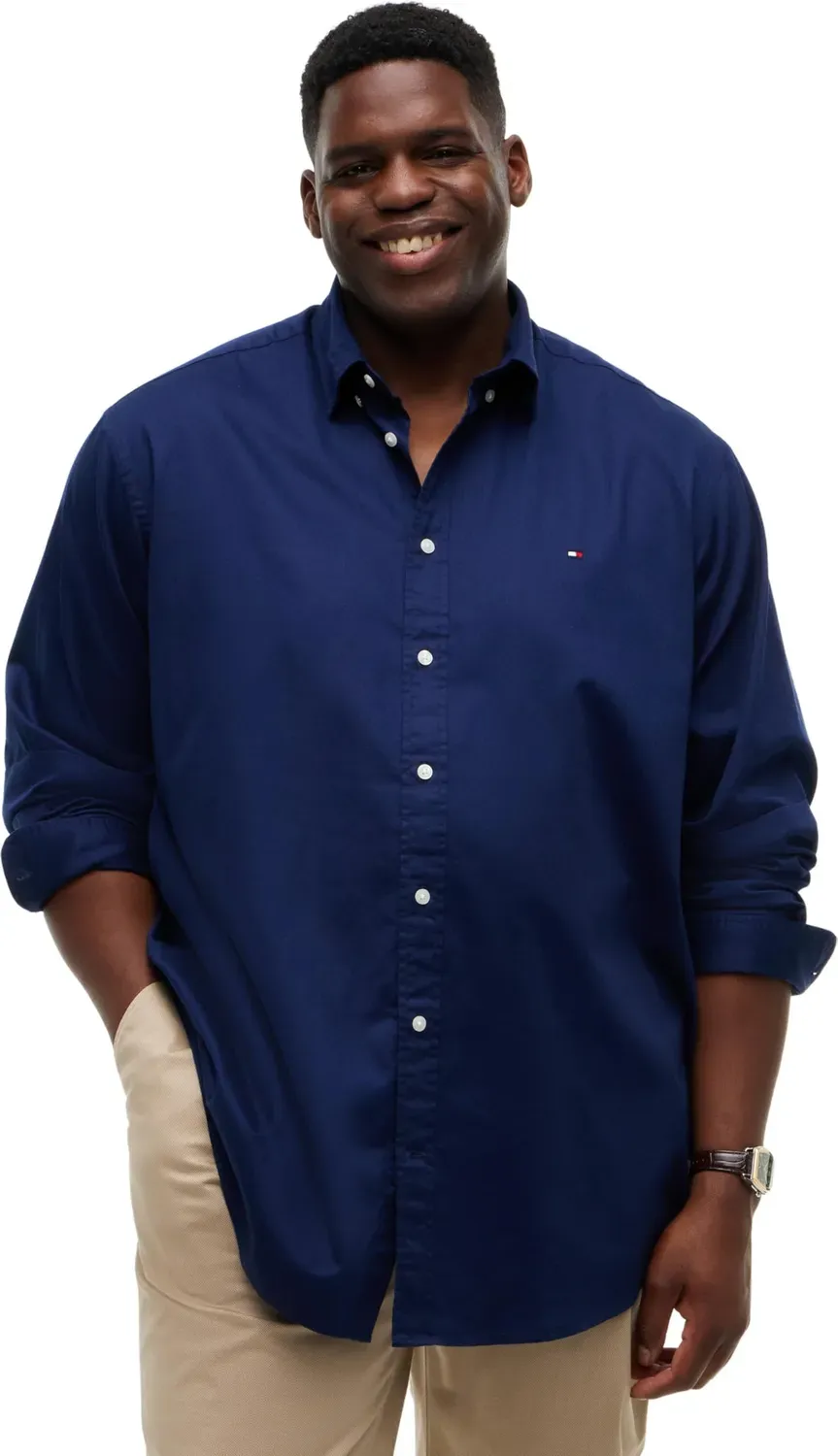 Tommy Hilfiger BT-Flex Dobby MW0MW45729 camicia uomo 4XL flex