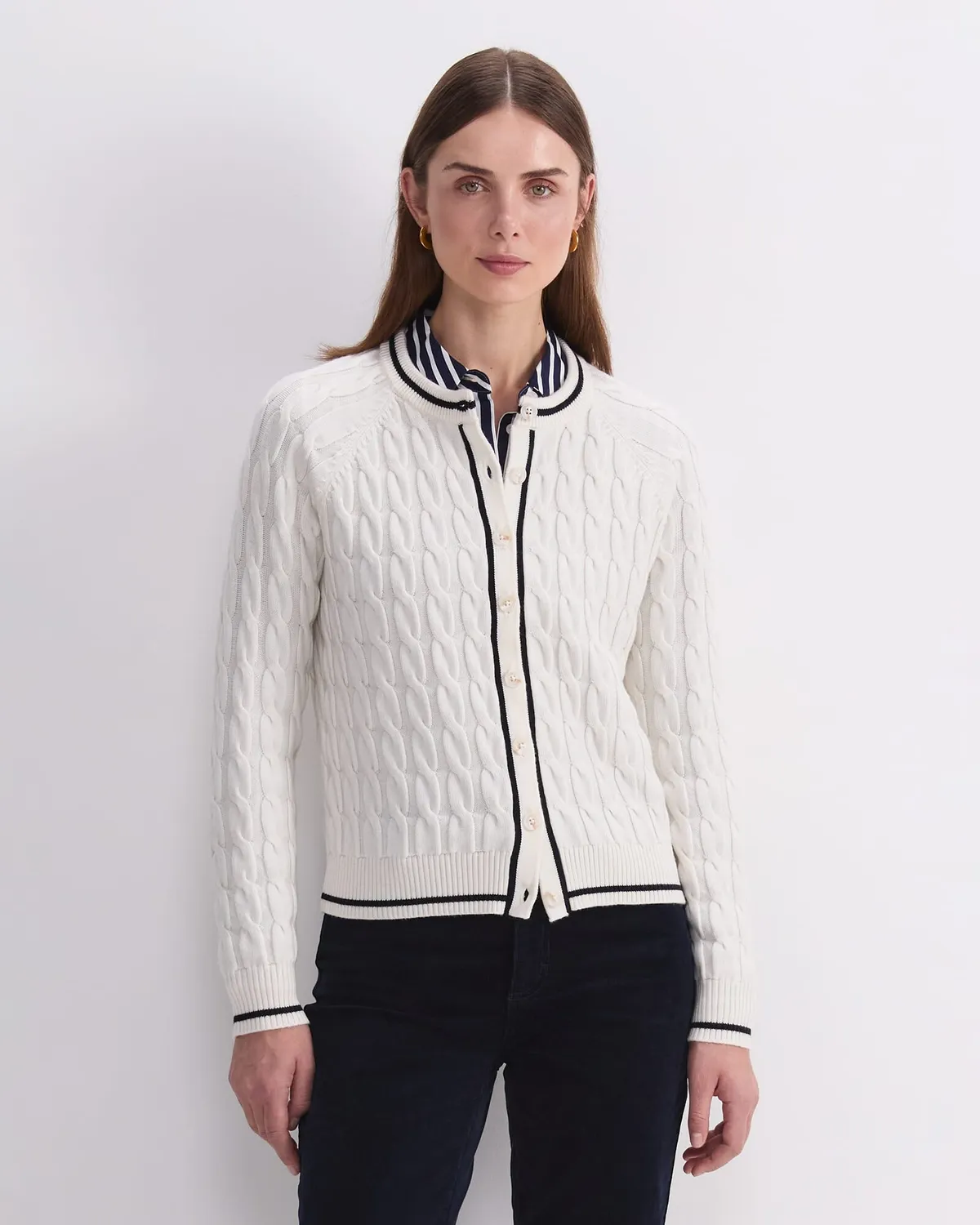 Sportscraft Merino Cable Cardigan bottoni lana merino