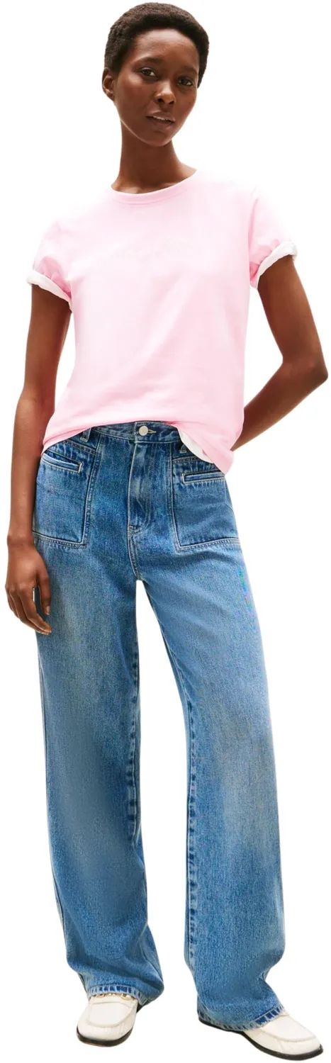 Tommy Hilfiger Script maglietta donna maniche corte classic pink