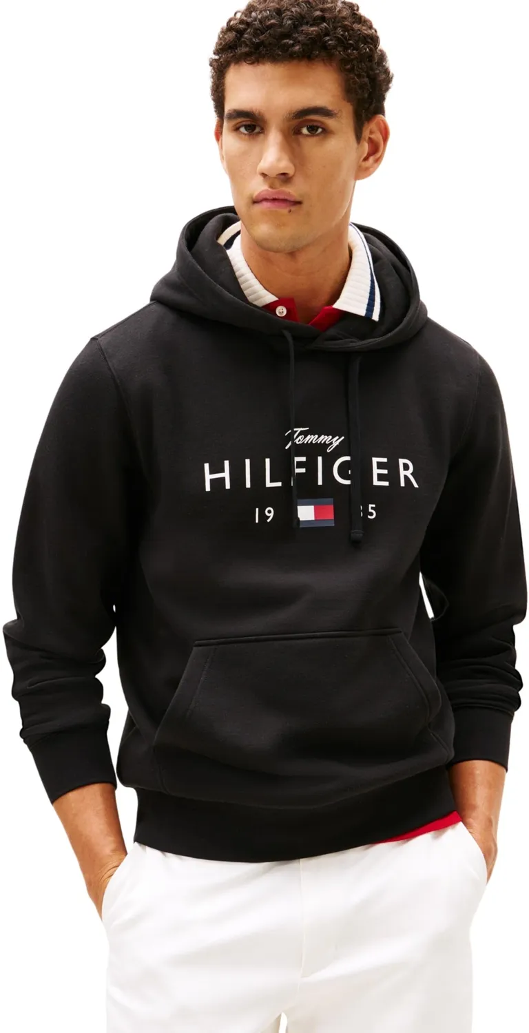 Tommy Hilfiger Brand Love Big Hilfiger felpa unisex nera