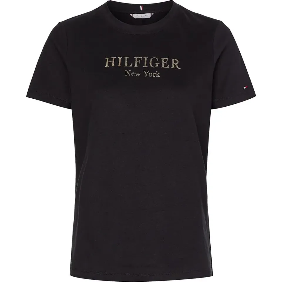 Tommy Hilfiger Reg Foil Hilfiger top donna maniche corte XS