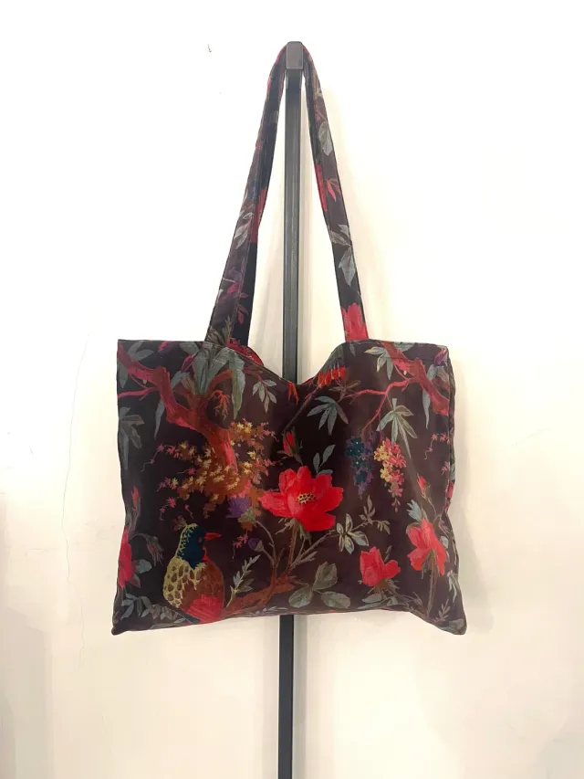 LOL Roma shopper borsa velluto stampato verde