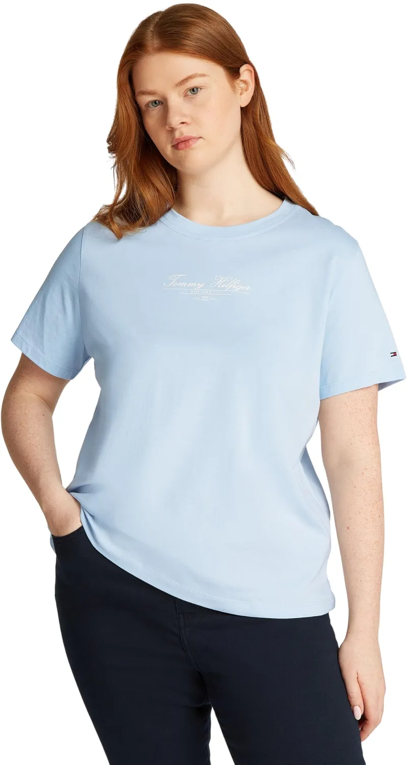 Tommy Hilfiger Script Crew Neck Regular Fit t-shirt blu navy