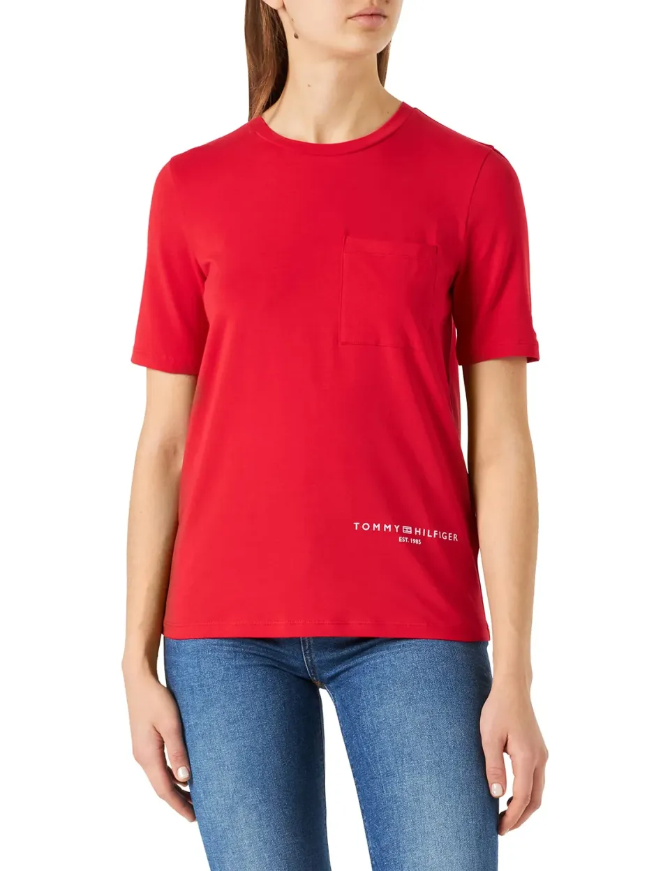 Tommy Hilfiger T-shirt Donna Maniche Corte Girocollo Cotone