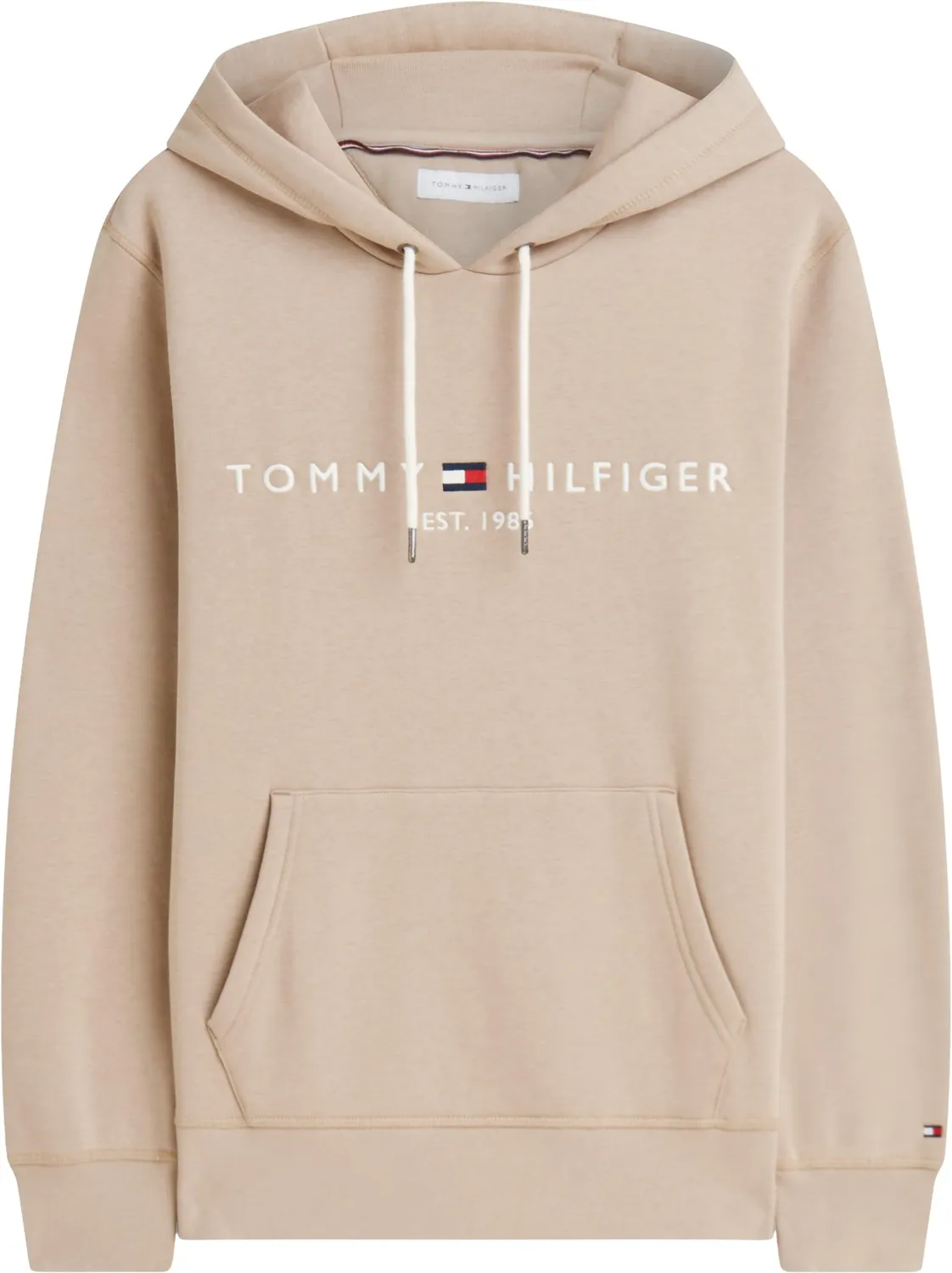 Tommy Hilfiger Logo felpa uomo cappuccio blu cotone