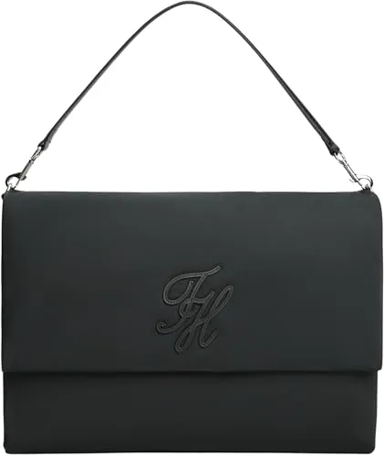 Tommy Hilfiger Elevated Nylon Maxi borsa a spalla nera