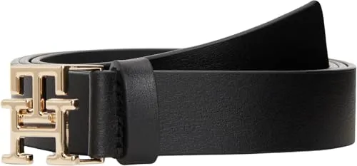Tommy Hilfiger Logo 2,5 cm cintura pelle donna 80 nera sottile