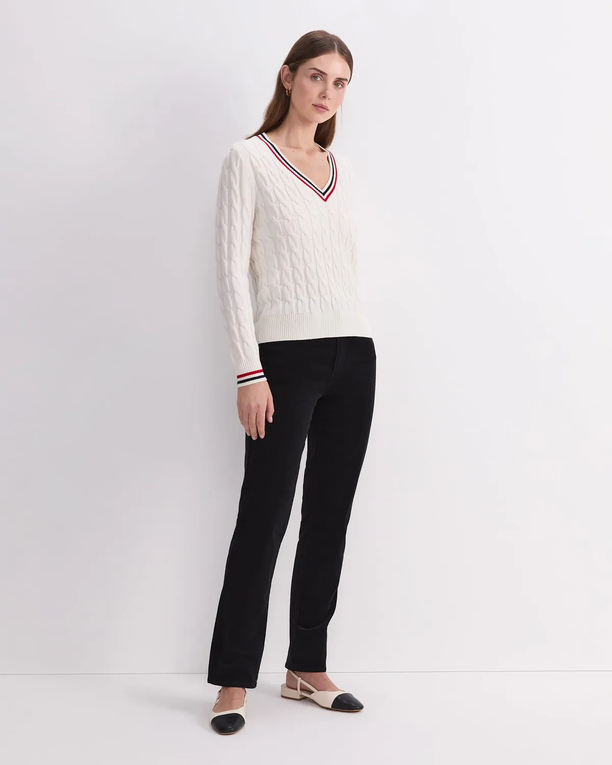 Sportscraft Merino Cable Maglione scollo V lana merino