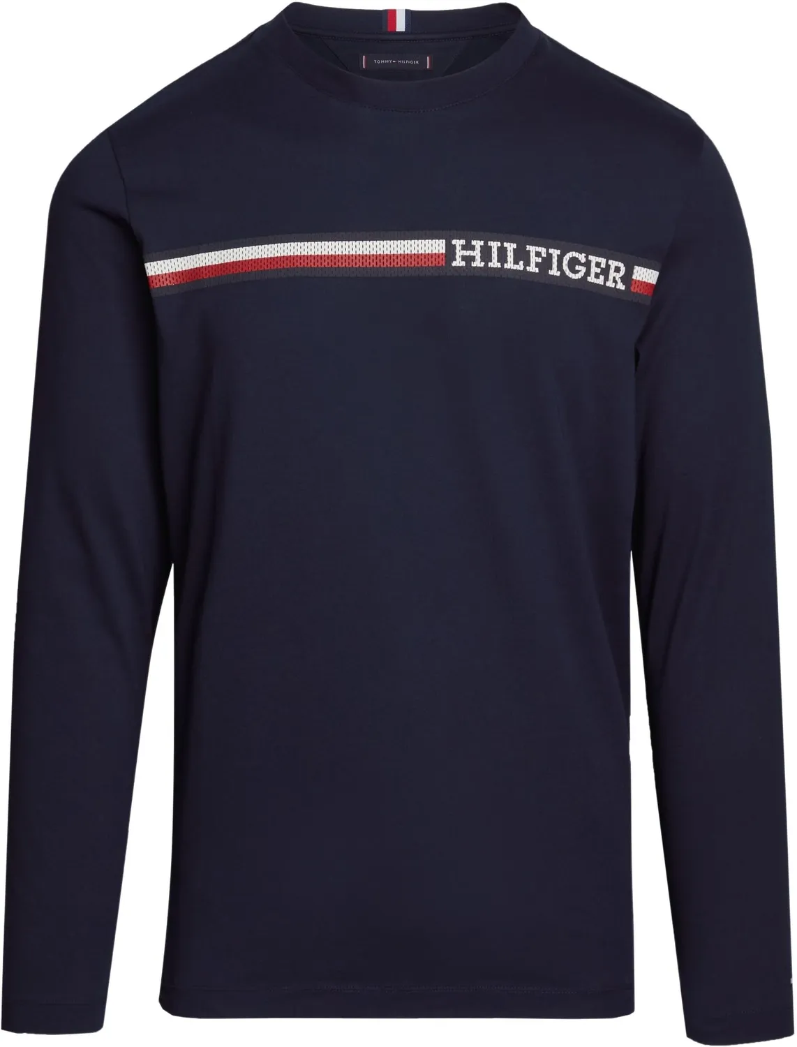 Tommy Hilfiger Chest Stripe t-shirt uomo maniche lunghe cotone