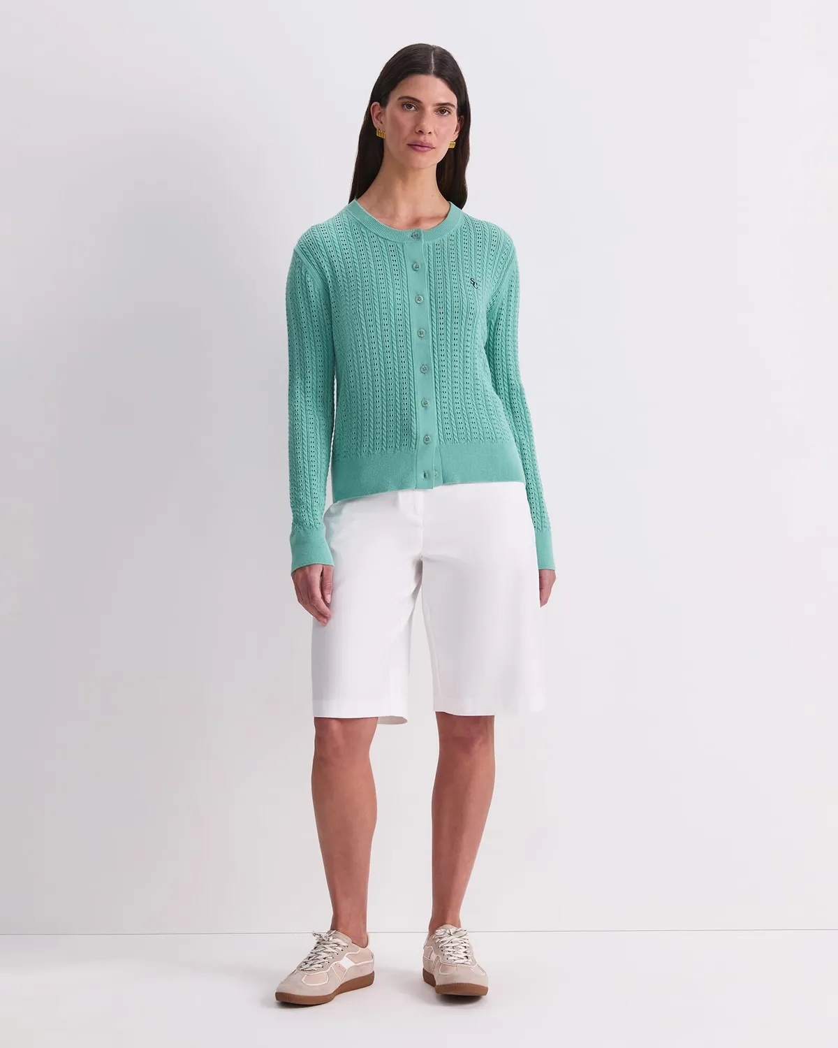 Sportscraft Elka Cable Pointelle cardigan cotone