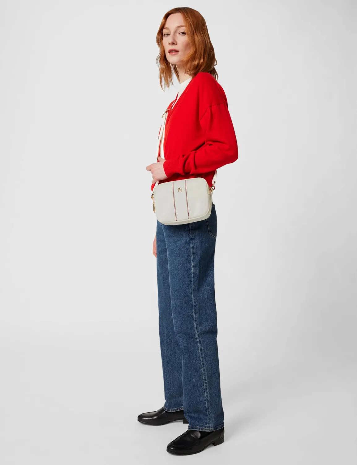 Tommy Hilfiger Poppy Camera Bag borsa tracolla ecru larga