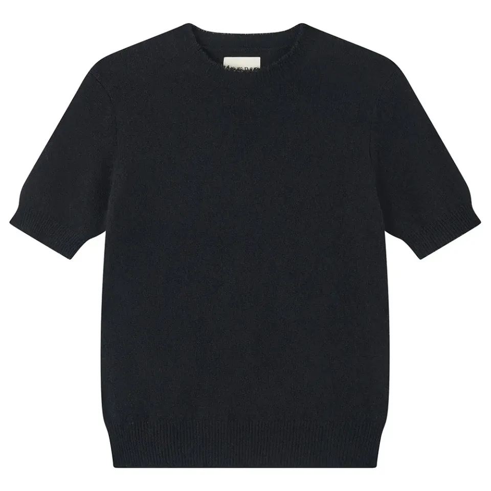 Jumper 1234 Distressed T-Shirt maglietta cashmere nera