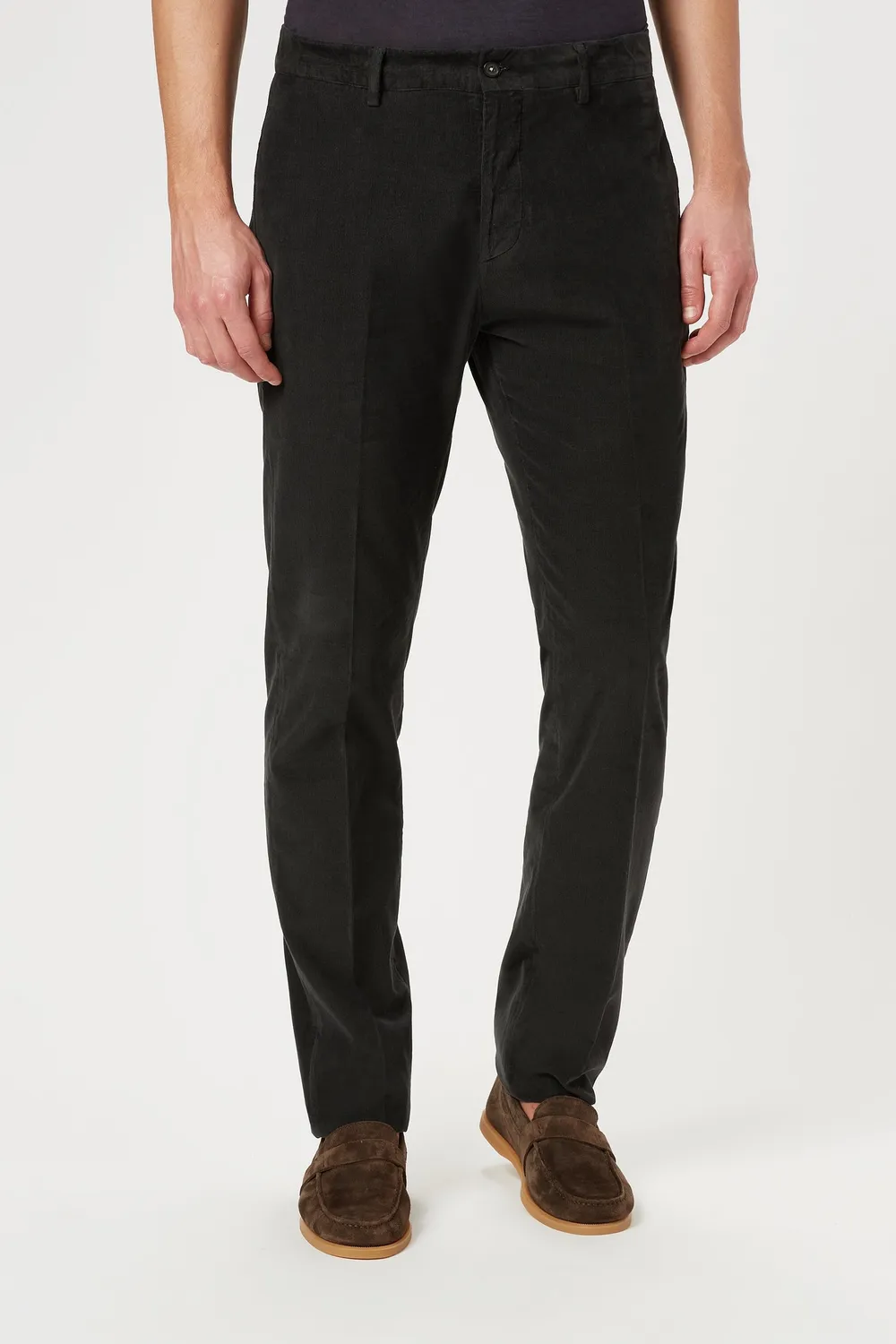 Massimo Alba Mauko pantaloni vellutino nero lavato