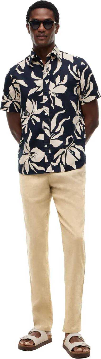 Tommy Hilfiger Harlem MW0MW42336 pantaloni chino beige lino