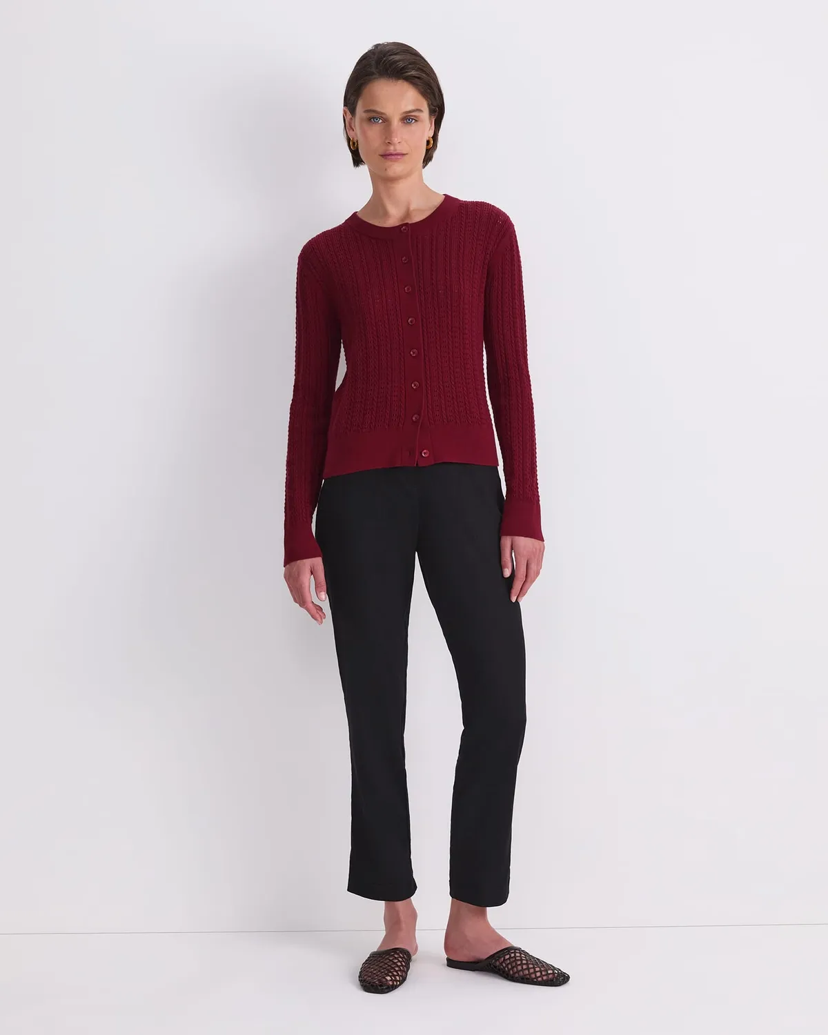 Sportscraft Elka Cable Pointelle cardigan cotone donna