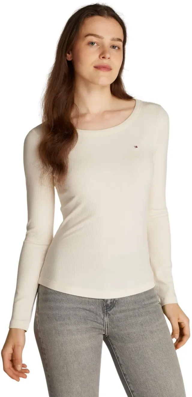 Tommy Hilfiger Slim T-Shirt Donna L Maniche Lunghe girocollo