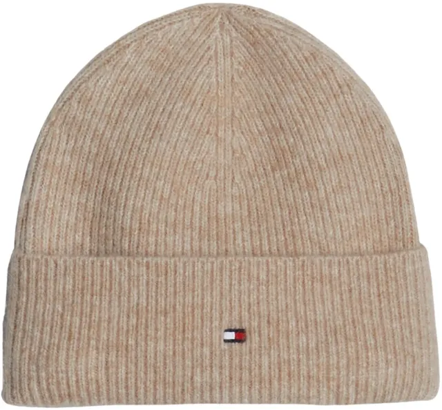 Tommy Hilfiger Essential Flag beanie beige donna fuzzy