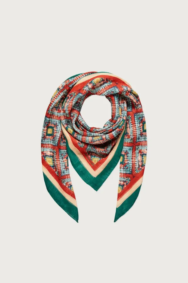 Massimo Alba Stole stola cotone lino cinnamon bandana 140 cm