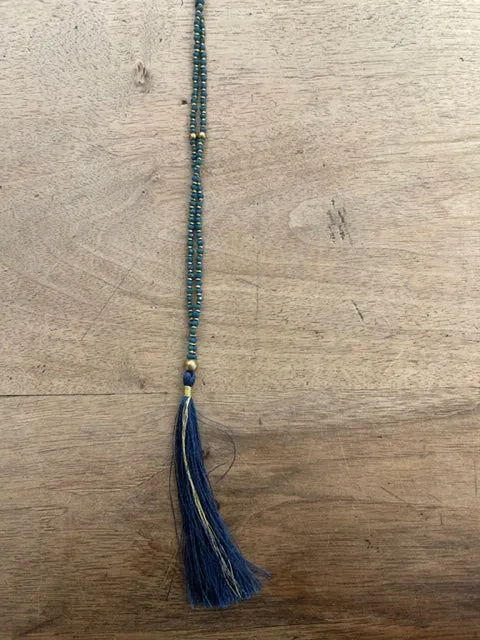 LOL Roma Mala collana vetro e seta nera taglia unica