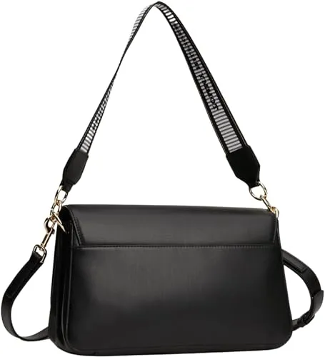 Tommy Hilfiger Borsa a Spalla Nera Tracolla Regolabile