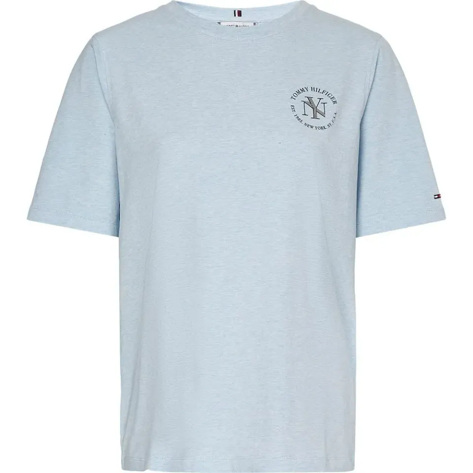 Tommy Hilfiger Reg NYC Roundall Top Donna Manica Corta Girocollo