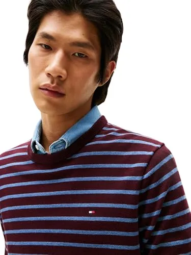Tommy Hilfiger Essential Cotton pullover uomo bordeaux XXL