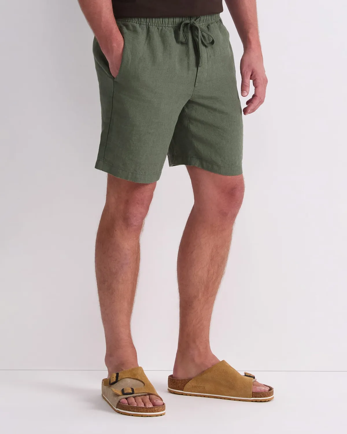 Sportscraft Caffery Yarn-Dyed shorts lino elasticizzati