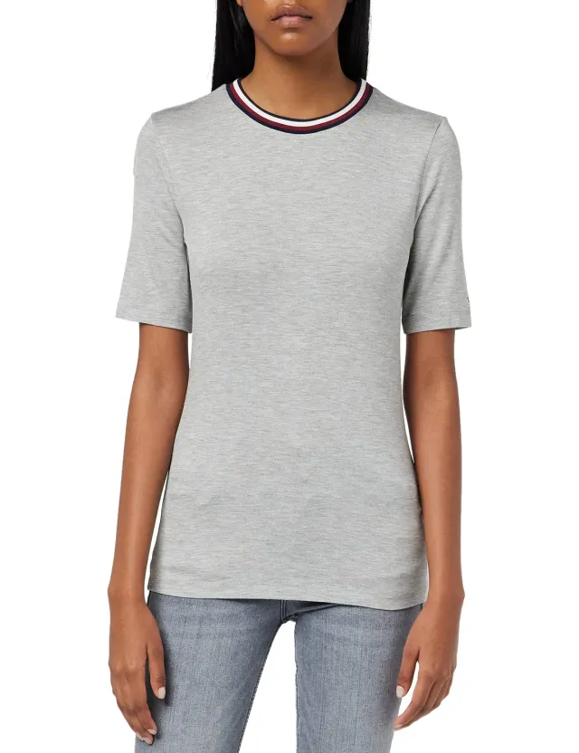 Tommy Hilfiger t-shirt donna slim fit maniche corte cotone