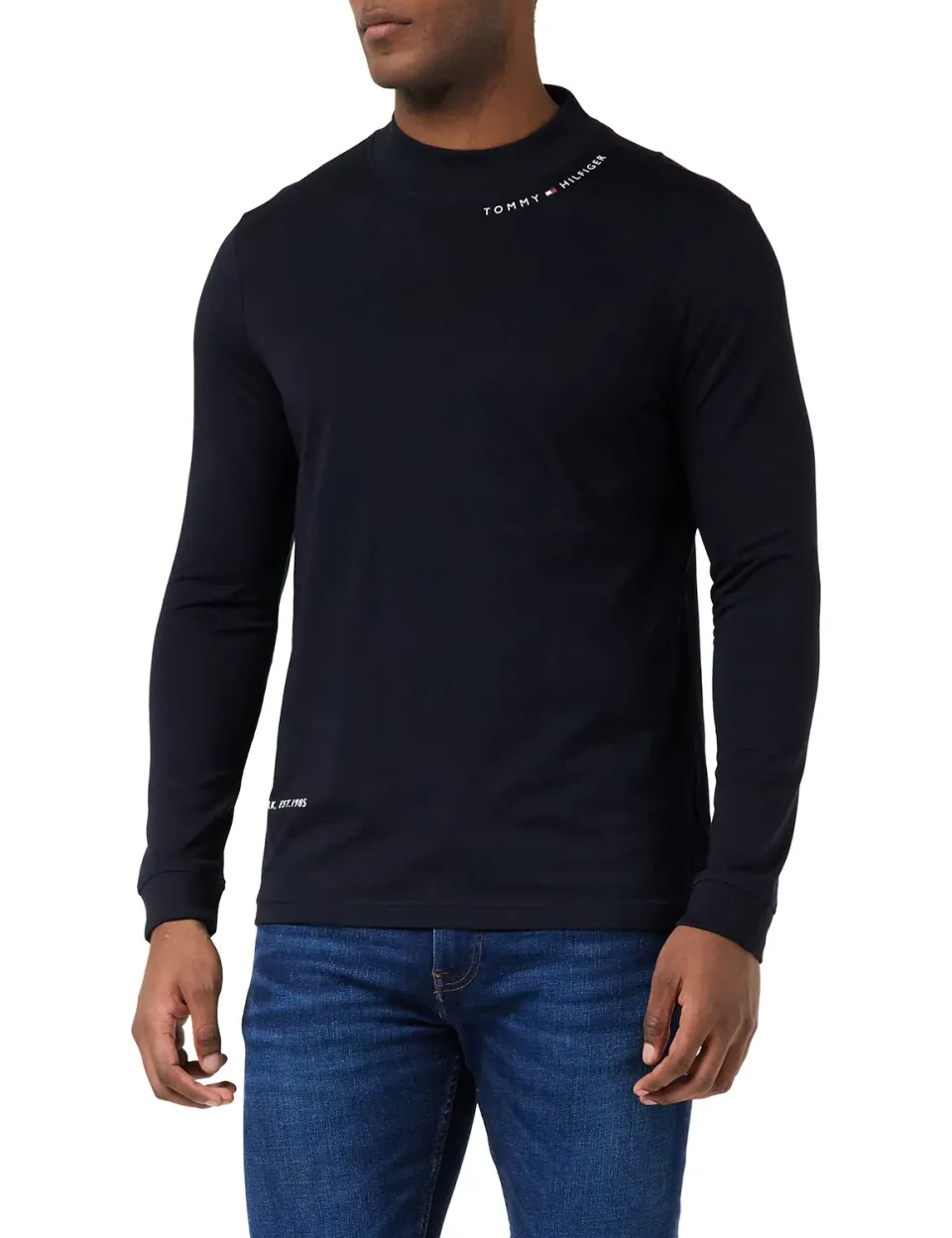 Tommy Hilfiger Multi Placement Mock maglia uomo manica lunga giroalto