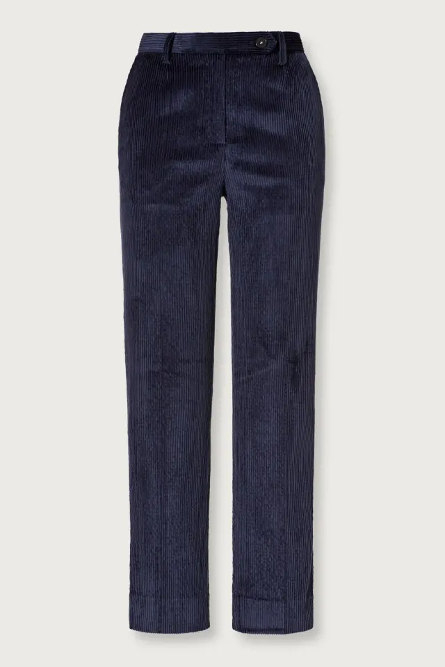 Massimo Alba Illinois pantaloni donna blu velluto