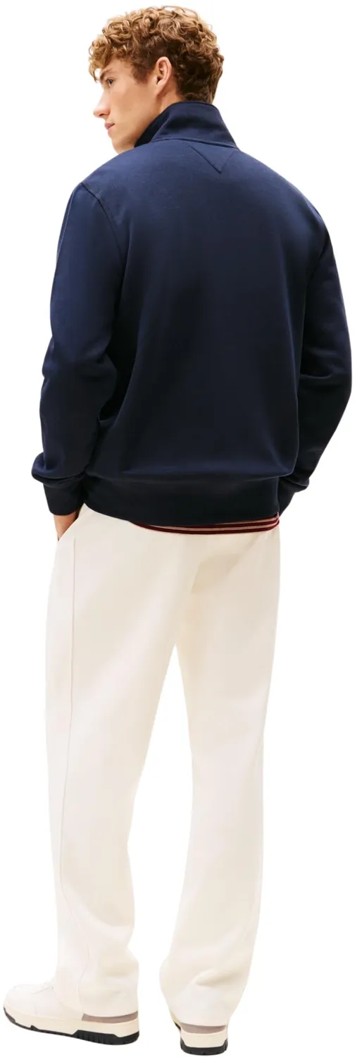 Tommy Hilfiger Essential Fleece Felpa Zip Unisex Collo Alto