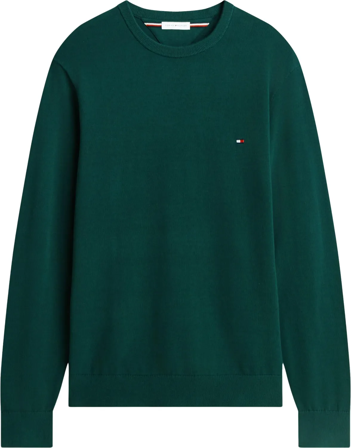 Tommy Hilfiger Essential maglione girocollo verde ornamentale M cotone