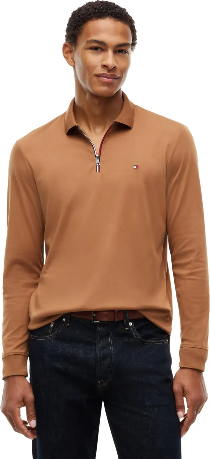 Tommy Hilfiger Liquid Cotton Zip MW0MW44820 polo XL verde
