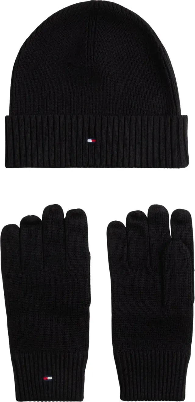 Tommy Hilfiger AM0AM14585 set berretto e guanti nero uomo