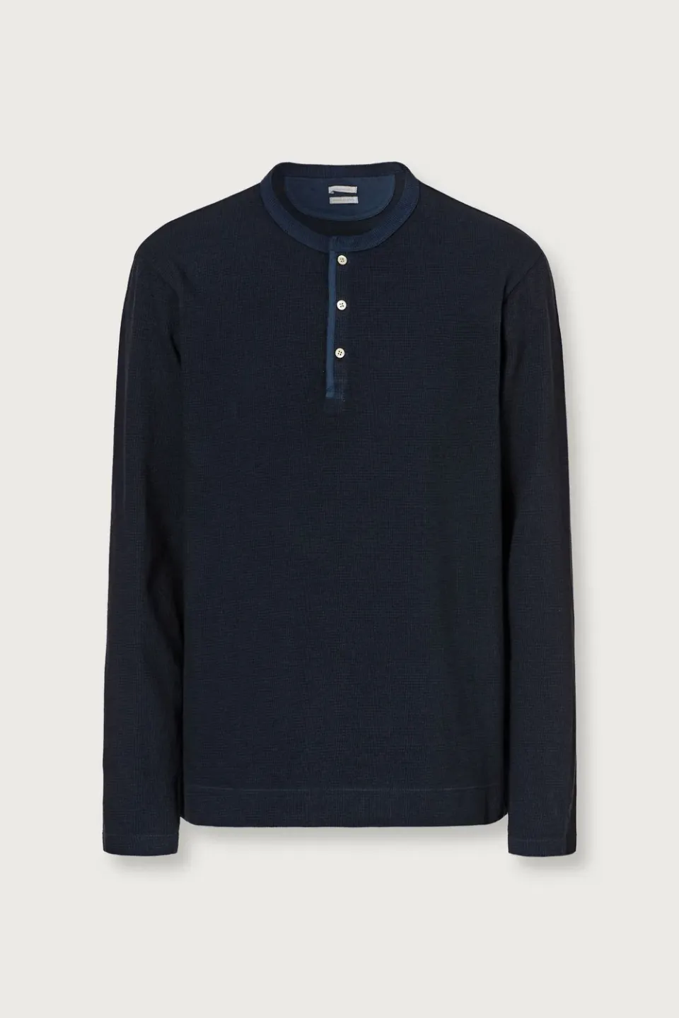Massimo Alba Manchester maglia serafino blu cashmere