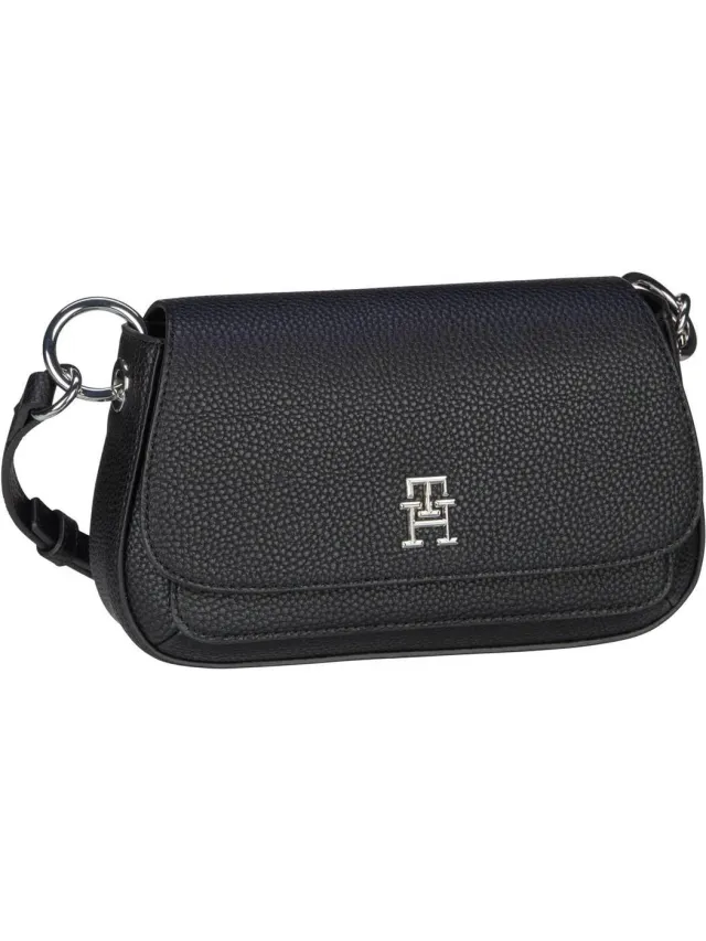 Tommy Hilfiger TH Emblem AW0AW14502 Borsa Tracolla Donna Nera