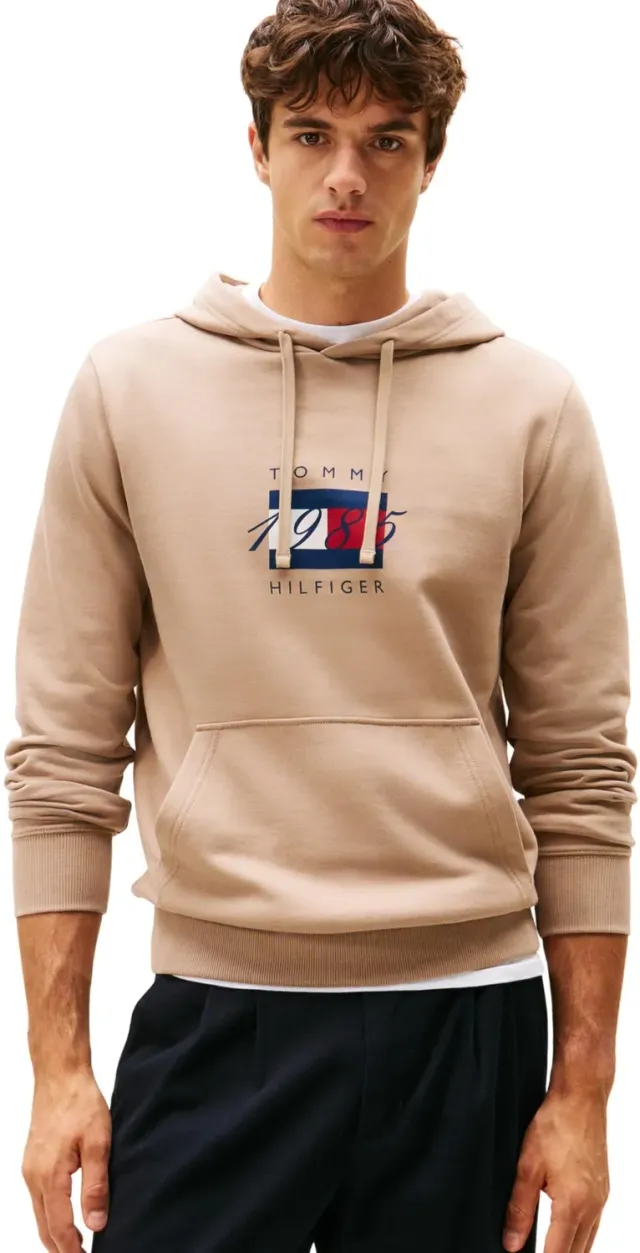 Tommy Hilfiger Linear Flag MW0MW41332 felpa cappuccio nera M