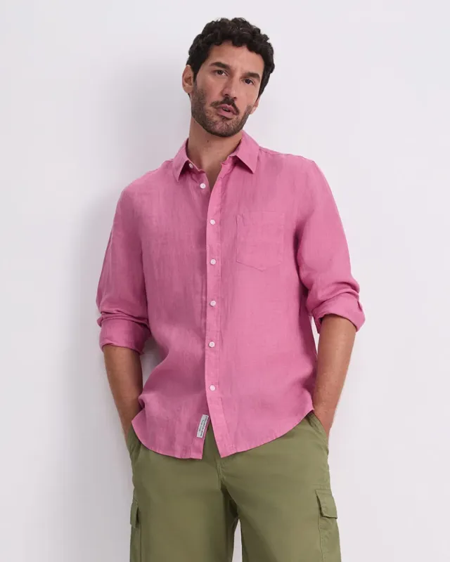 Sportscraft Delave camicia lino uomo manica lunga regolare