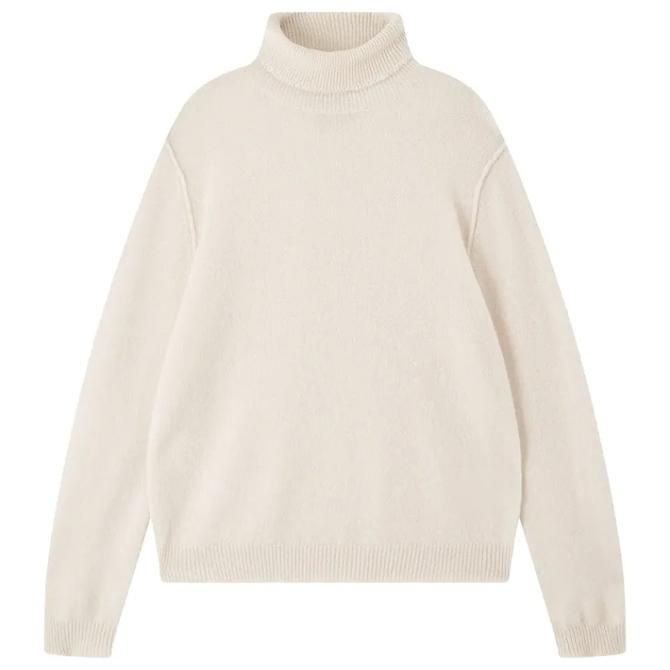 Jumper 1234 Distressed Roll Collar maglione cashmere stone